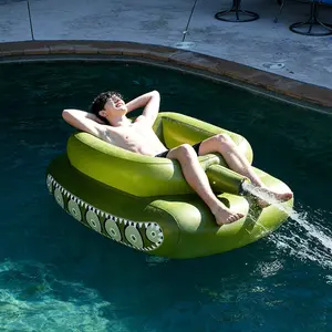 Inflatable Tank Pool Seat with Water Sprayer, Kids Swim Float for Water Wars, Pool Toy with Water Cannon, Perfect Summer Gift