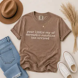 Comfort Colors Your Little Ray of Sarcastic Sunshine Has Arrived TShirt, Funny T-Shirt, Sarcastic Tee, Humor TShirt, Trendy Womens Shirt - Printfamily