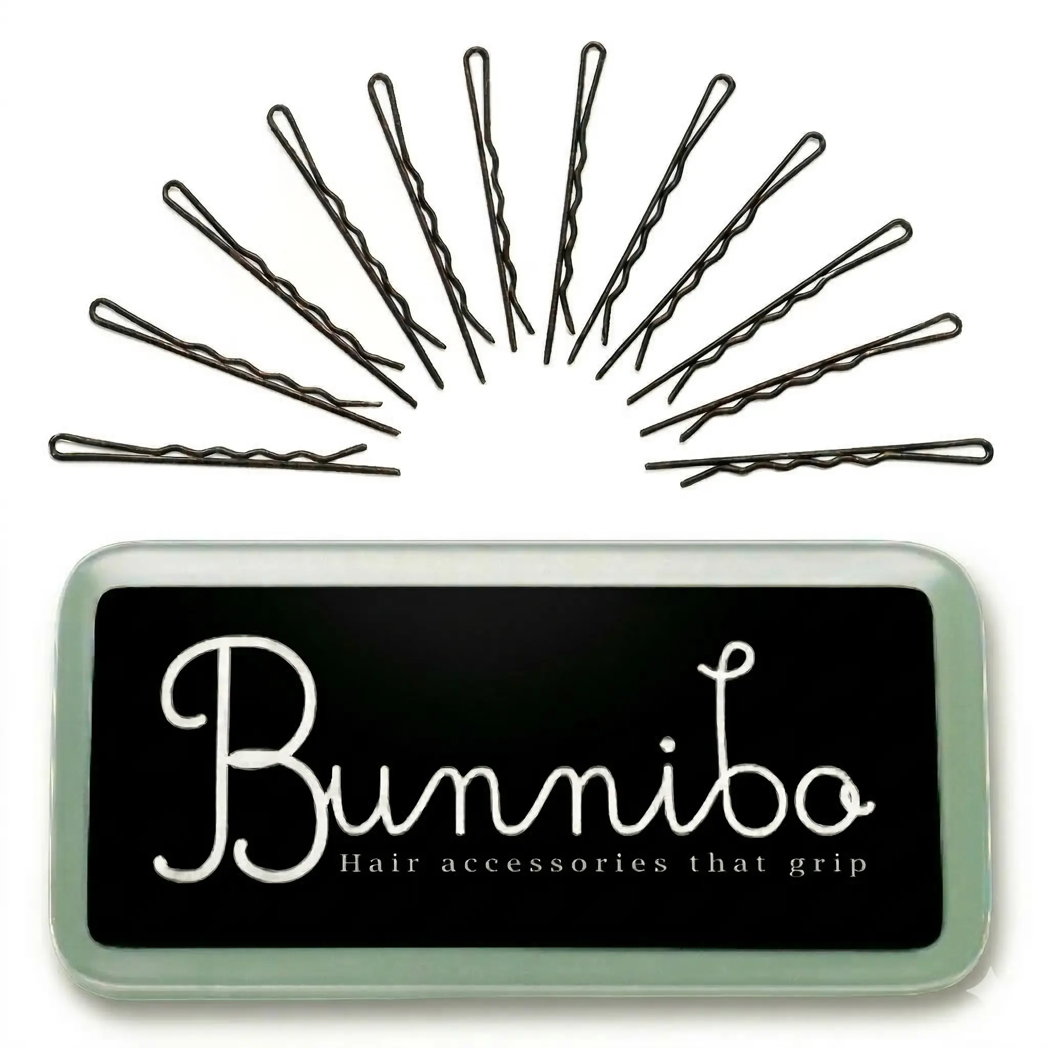 Bunnibo Bobby Pins - Extra-Thick Stainless Steel with a Textured Enamel Coating for Thick & Fine Hair - Durable & Easy to Use for Everyday Styles Like Messy Buns and Updos
