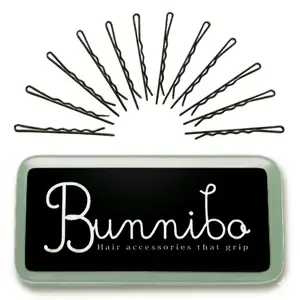 Bunnibo Bobby Pins - Extra-Thick Stainless Steel with a Textured Enamel Coating for Thick & Fine Hair - Durable & Easy to Use for Everyday Styles Like Messy Buns and Updos