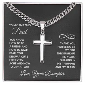 Father's Day Personalized Cross Necklace.