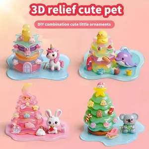 4 Pcs Relief Sticker Stack Game, Girl Handmade DIY Ornament, 3D Stress Relief Decorative Stickers, Educational Stickers, Layered Stickers, Sticker Set