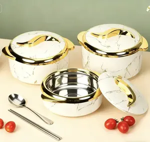 3-piece insulated casserole set with lids - stainless steel insulated serving bowls, suitable for both hot and cold food, ideal for salads, soups, and party food (2.6/2.1/1.6 quarts), for cooking use only, storage box