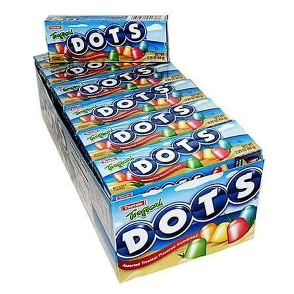 DOTS Tropical Gumdrops Candy 24 Count  Fruity Chewy Gumdrops Bulk Box | Perfect Party Treats, Candy Bowls & Sweet Snacks