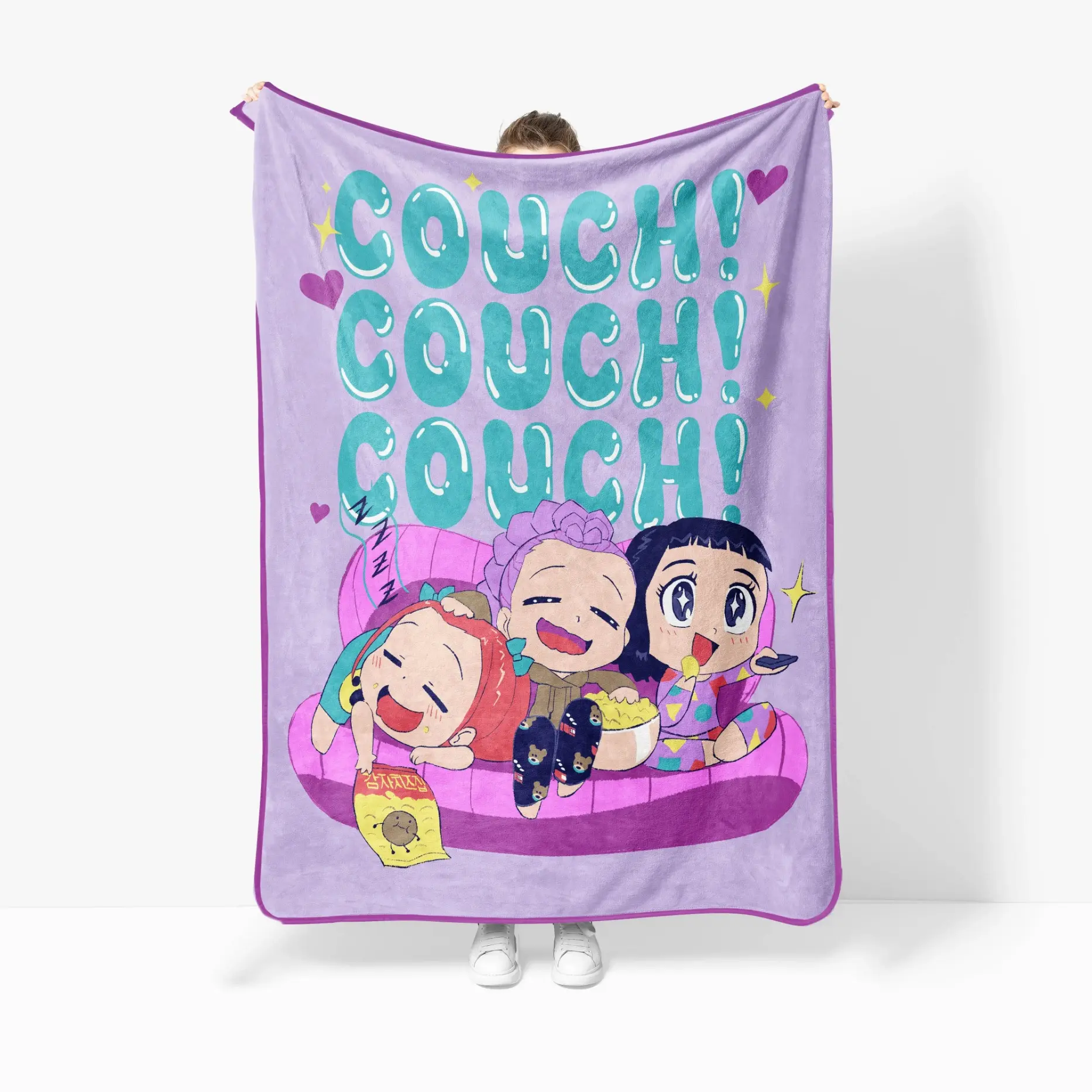Jay Franco Netflix K-Pop Demon Hunters Plush Throw Blanket, Ultra Soft Cozy Fleece for Bed Couch Sofa Home Decor Fan Gift, Kids Blanket, Adult Blanket