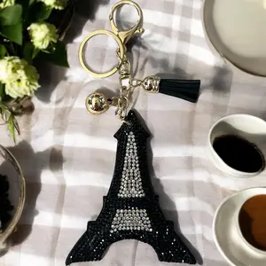 Glamorous Faux Crystal Eiffel Tower Keychain - Unique Gift for Valentine's Day