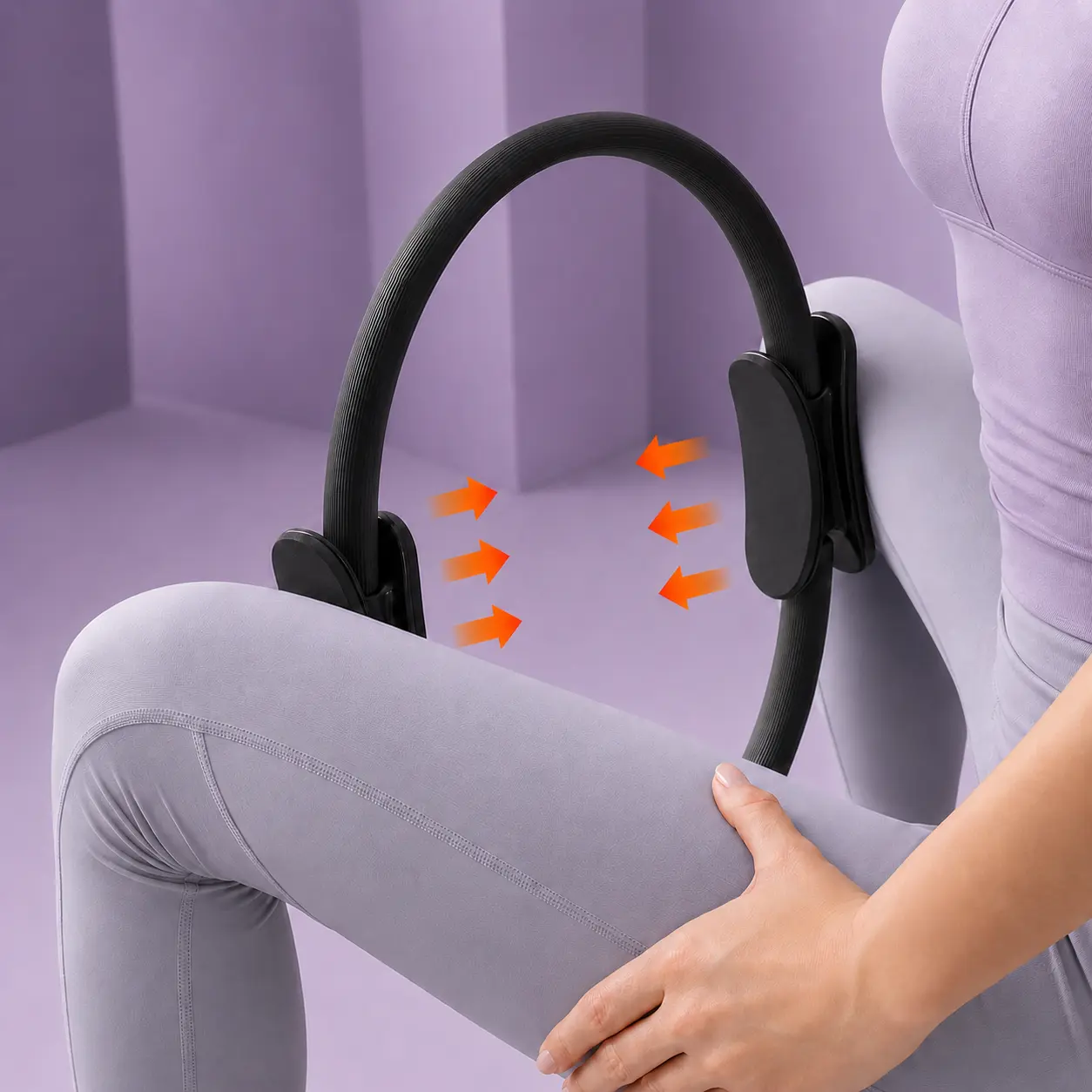 Pilates Ring with Soft Padded Handles for Women, Compact Resistance Circle for Inner Thigh, Arm & Core Workouts, Multiple Uses for Beginners, Beginner Friendly, Resistance Work, Soft Padding