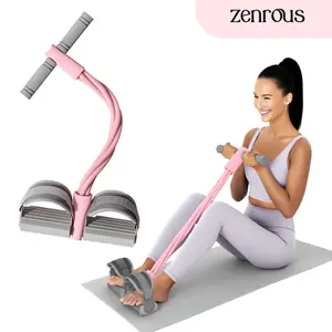 ZENROUS 2.0 Sit-up Resistance Machine, Yoga Resistance Band, Foot Pedal Resistance Band, Suitable for Sit-ups and Stretching, Applicable for Full-body Strength Training, Home Workout Equipment