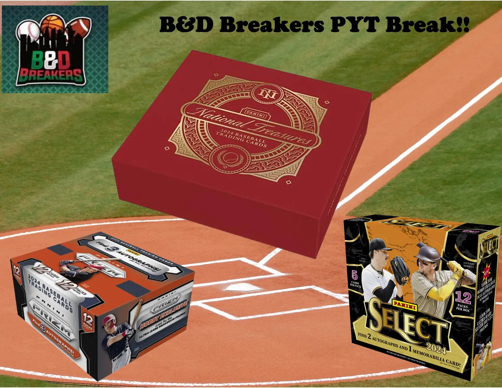 1x 2024 Panini National Treasures hobby box & 1x 2024 Panini Select hobby box & 1x 2024 Panini Prizm hobby box - PYT break - 3 total boxes - 250602-2