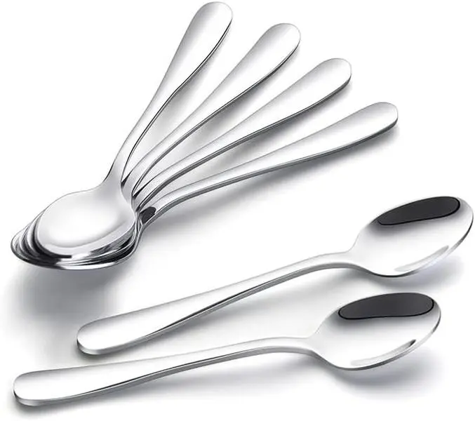 Coffee Spoons, Mini Espresso Spoons, 6 count Stainless Steel Spoons Silverware Set, Dinner Spoons for , Kitchen or Restaurant, Dishwasher Safe 4.7 Inches
