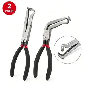 8” Professional Electrical Disconnect Pliers Set, Carbon Steel Fuel Line Clip Remover, Push Tab Connector Tool for Car Engine & Sensor Repair