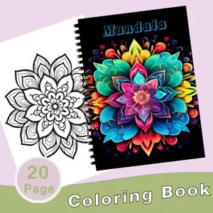 Luxury Mandala Flower Adult Coloring Book, 20 Thick Pages, Unique Cover Design, Perfect Gift for Teens & Adults, Ideal for Relaxing Art