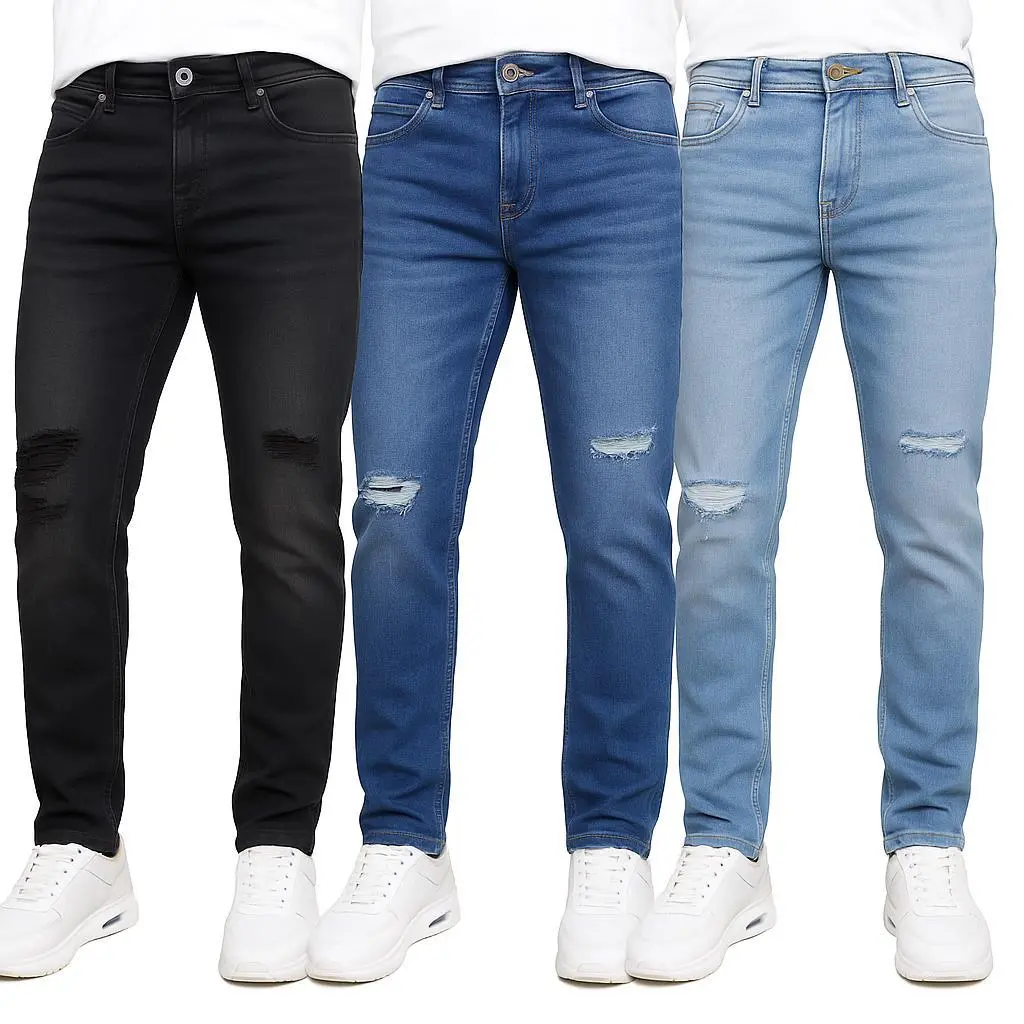 Men's Multi Pack Stretch Ripped Jeans