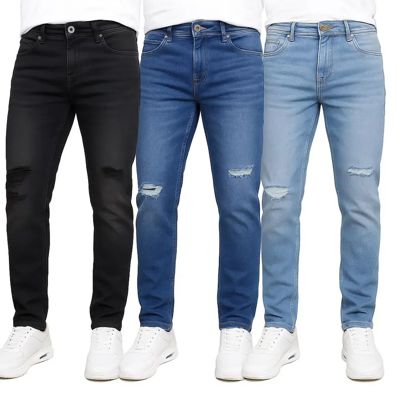 Men's Multi Pack Stretch Ripped Jeans