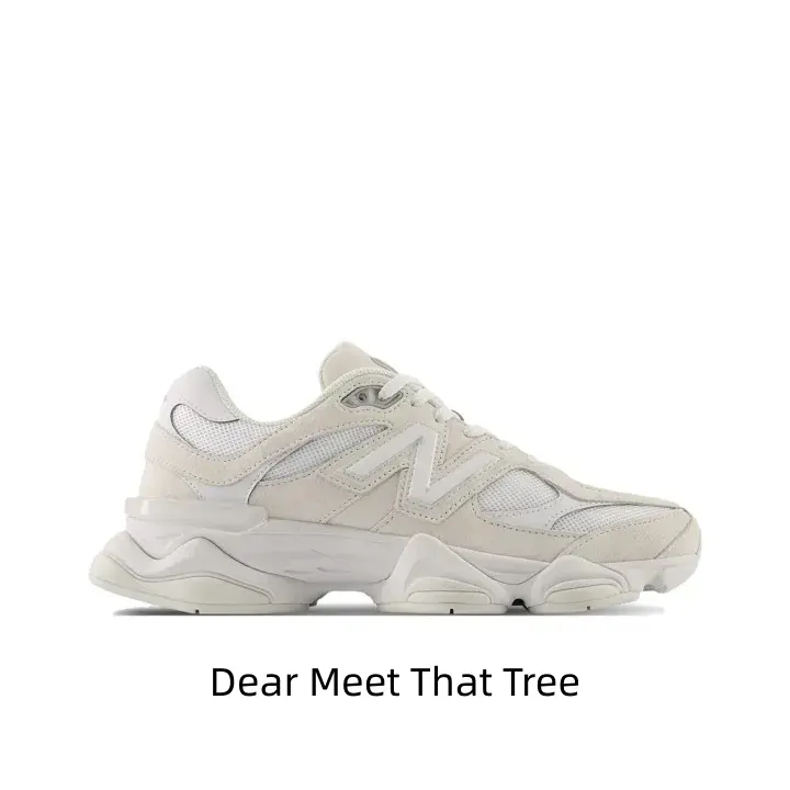 Soft off-white running shoes deliver gentle aesthetic for daily outfits. Mixed suede and mesh material brings breathable comfort for shopping dates and casual city wandering