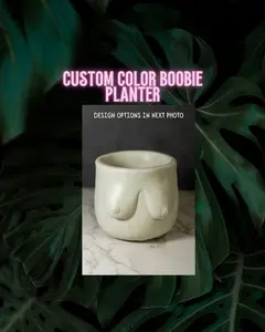 Custom Concrete Boobie Planter -  with Drainage Hole - Cement Bust Planter