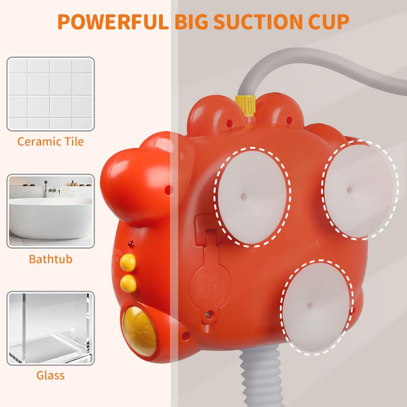 New crab-themed children's bath toy, bathtub shower head, summer outdoor water play toy, with suction cup, cute shower toy