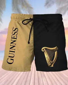 Guinness Men's Casual Drinking Print Beach Shorts 9FJ