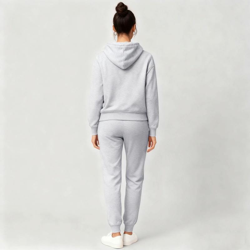 Women's Leopard Print Love High Heels Hoodie And Drawstring Track Pants Set, Casual Sportswear, Long-Sleeved Hooded Jacket And Pants, Suitable For Autumn And Winter, Everyday Wear, Indoor And Outdoor Sportswear, Casual Sportswear.