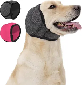 Dog Calm Hoodie Ear Wraps for Dogs, Waterproof Dog Swim Cap, Ear Cover Muffs for Anxiety Relief Noise Cancelling, Dog Head Warp Ear Protection for Hematoma Fireworks Bath Swim Blow Drying(L,Greye) JynixTail