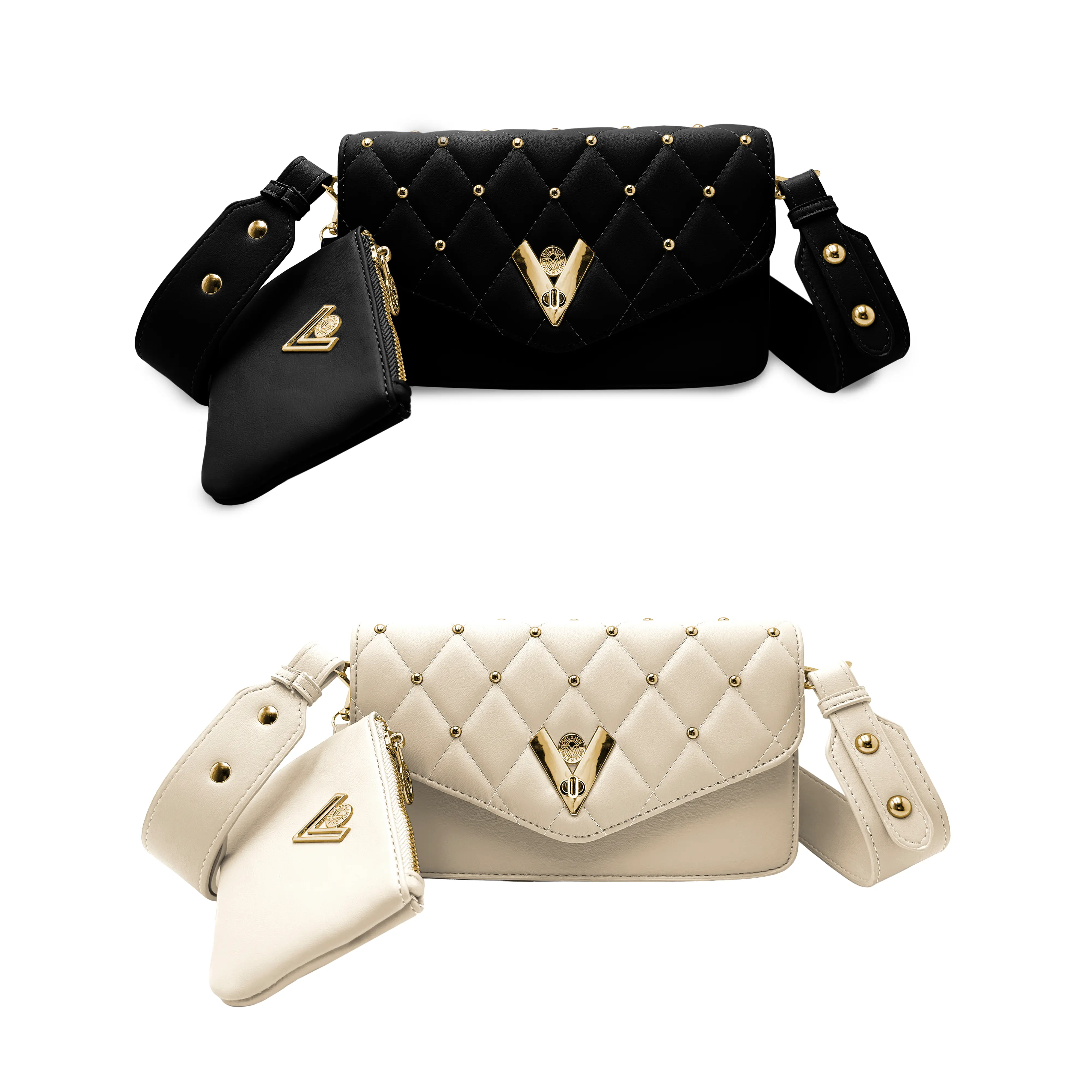 Valentino Orlandi Gold Metal Studded Crossbody Valentino Orlandi Gold Metal Studded Crossbody