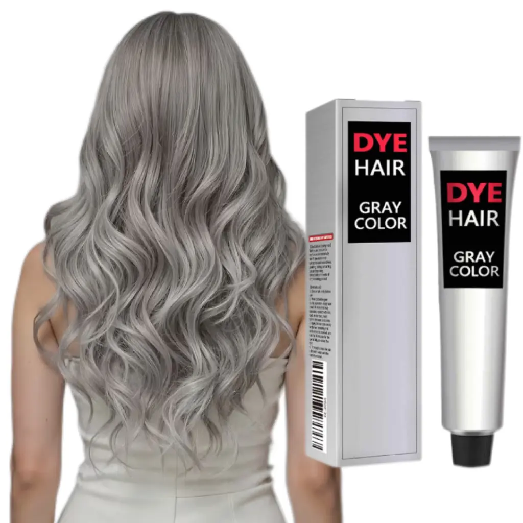 Natural Silver Gray Instant Hair Dye Cream, Unisex Long-lasting Haircare for All Hair Types, Mild Plant Haircare Gentle Permanent