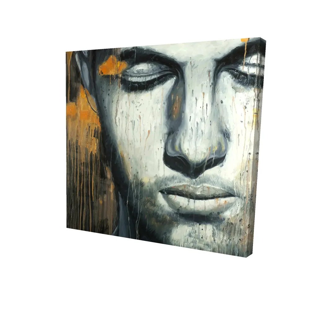 360 Stand 8x8 in. High-Def Abstract Face Photo Print - Minimalist, Artistic Contemporary Figurative Wall Art Decoration for Home Rooms, One-Of-A-Kind Wall Arts