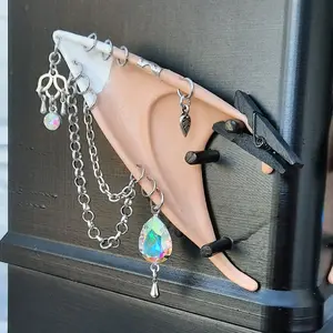 Custom Elf Ears - Large - White & Silver