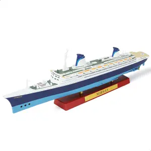 1/1250 Scale MS Norway Ocean Liner Die-Cast Metal Model – Norwegian Cruise Line Classic Livery with Wood Grain Display Stand, Collectible Maritime Gift for Adults