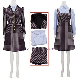 Elphaba Cosplay Costume Movie Witch Women Girls Stripe Suit Dress Uniform Set Halloween Anime Outfit Play for Woman