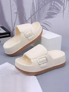 Women's Colorblock Platform Slides, Casual Comfortable Soft Sole Slippers for Indoor Outdoor Wear, Non-slip Slippers for Summer Beach, Walking Shoes, Thick Sole Slippers, Soft Cushioned Slippers, Thick Bottom Slippers, Non Slip Eva