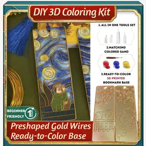 DIY Bookmark 3D Paint by Numbers Craft Kit for Adults Beginners Women- Sand Painting Set All in One Kits with Tools - DIY Art Crafts Supplies-Easy Hobby Projects Matching Colored Sand