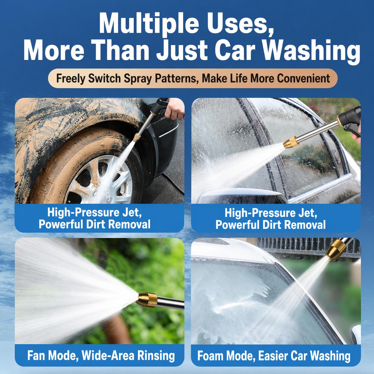 Car Wash Water Garden Hose Sprayer,Metal Heavy Duty High Pressure Water Hose Anti-Leakage Hose Nozzle with 3 Adjustable Spray Modes for Garden Watering & Car Pet Washing Rinsing Floor Car Wash Water Garden Hose Sprayer,Metal Heavy Duty High Pressure Water Hose Anti-Leakage Hose Nozzle with 3 Adjustable Spray Modes for Garden Watering & Car Pet Washing Rinsing Floor