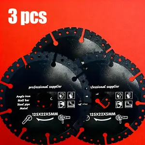 3pcs Professional Metal Cutting Blades, 125x22x5mm, Precision Cut Steel, Stone, Marble, Iron, Aluminum, Concrete, Multi-Functional Cutting Discs