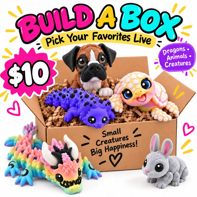 Custom 3D Printed Figurine & Fidget Box – Choose Your Value Collectible Room Decor Ornaments