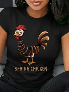 Creative Pattern Printed Women's Pure T-shirt, Fashionable and Versatile, Casual and Comfortable, with Soft Fabric, for Easy Outings