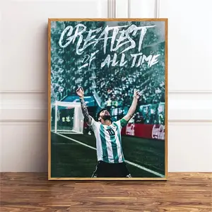 Frameless 2D Flat Inspirational Soccer Star Poster, Football Player Wall Art Decoration for Fans, Living Room Bedroom Office Decor, No Frame