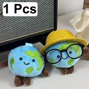 Cute Earth Plush Keychain, Soft Blue Planet Plush Toy Bag Charm, Kawaii Earth Mascot Pendant, Student & Traveler Gift, Keychain Accessories