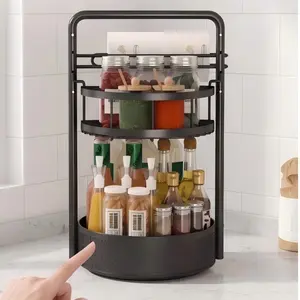 Transform your cluttered kitchen! 360° Rotating Corner Spice Rack & Organizer. Space-saving magic!boujee home accessories