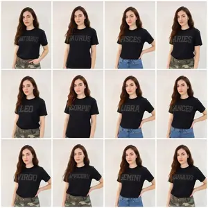 All 12 Zodiac Minimalist Comfort Color T-Shirt, Collegiate Astrology Graphic Tee for Adults, Full Horoscope Star Sign Collection, Vintage Zodiac Letter Shirt, Unisex Birthday Gift for Men Women