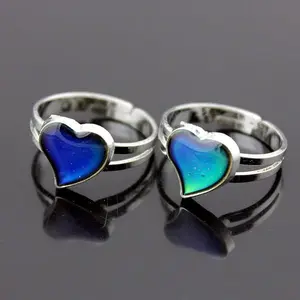 Heart-Shaped Adjustable Temperature Color Change Mood Ring