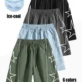 Unisex shorts, Ice cooling quick-dry sport casual pants, stylish leisure shorts,  abrasion-resistant, comfortable and breathable, fashionable pattern design, suitable for outdoor leisure sports exercise, men's daily casual shorts