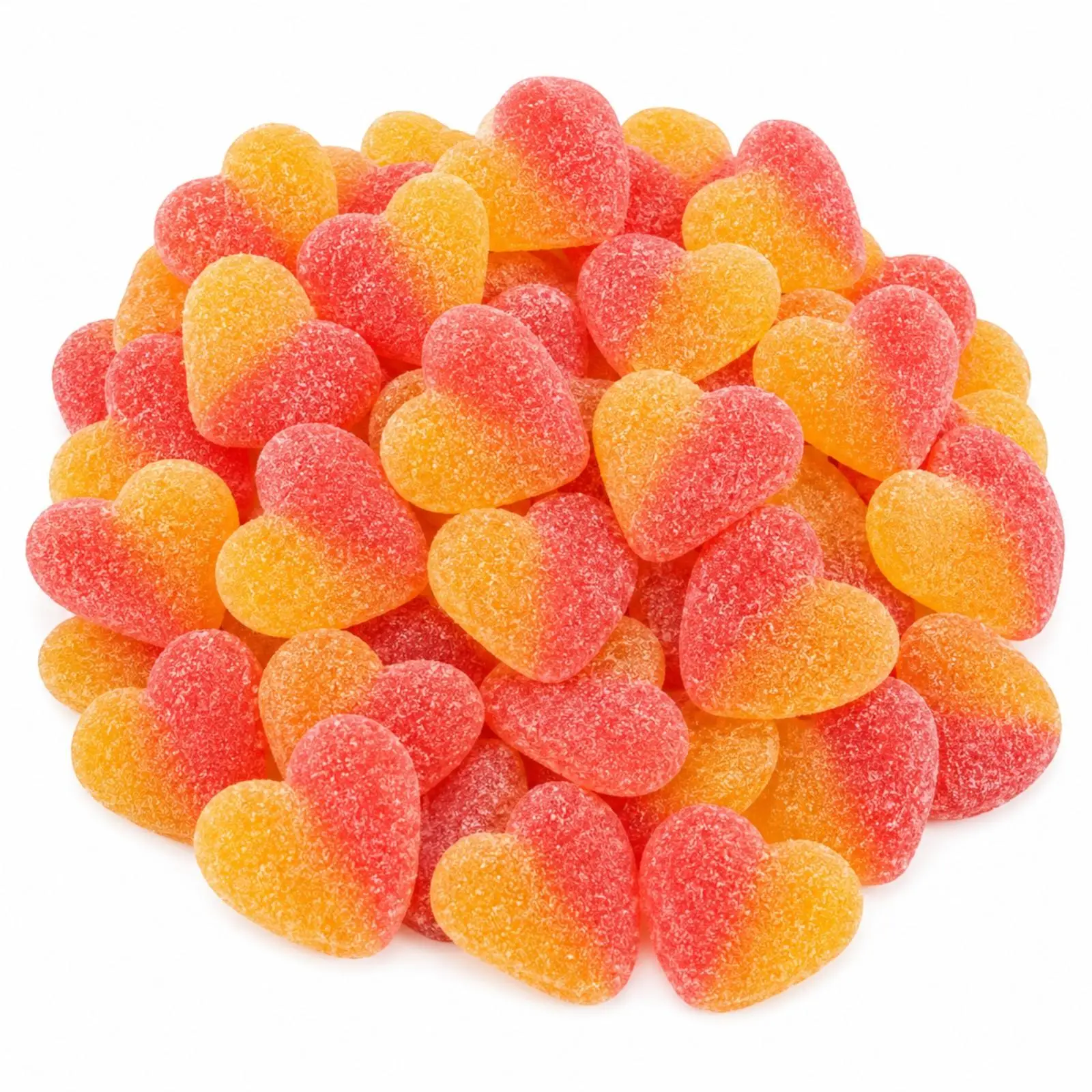 Peachy Hearts Sour Gummy Candy | 16 oz (1 LB) Bag of Gummies | Soft & Chewy | Bulk Candy