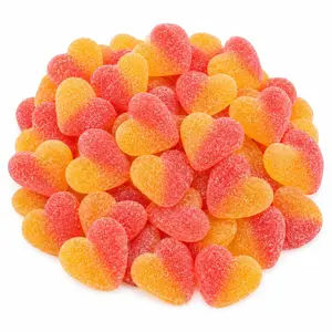 Peachy Hearts Sour Gummy Candy | 32 oz (2 LB) Bag of Gummies | Soft & Chewy | Bulk Candy