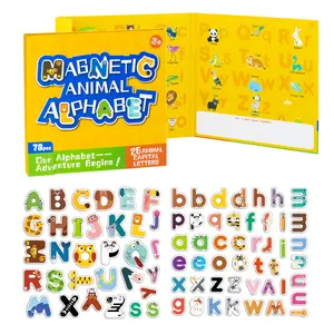 78pcs Animal Theme Magnetic Fridge Magnets Learning Toy, Alphabet Educational Early Education Tool, Early Learning Word Coordination Cognitive