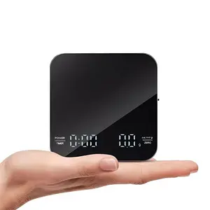 C30 1set Electronic Coffee Scale with Silicone Pad, Digital Coffee Scale with Timer, LED Display, USB Charging, Home Cafe Use, Good Gift, Digital Kitchen Scale