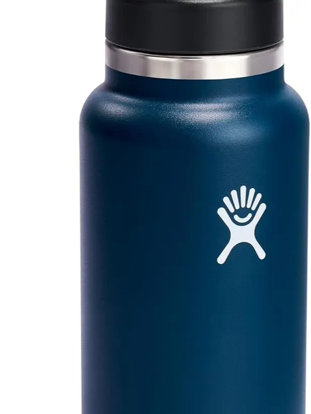 Hydro Flask Water Bottle - Insulated Stainless Steel - Wide Mouth Chug Lid, Non Spill, Leakproof in 32 Oz Inidigo Blue