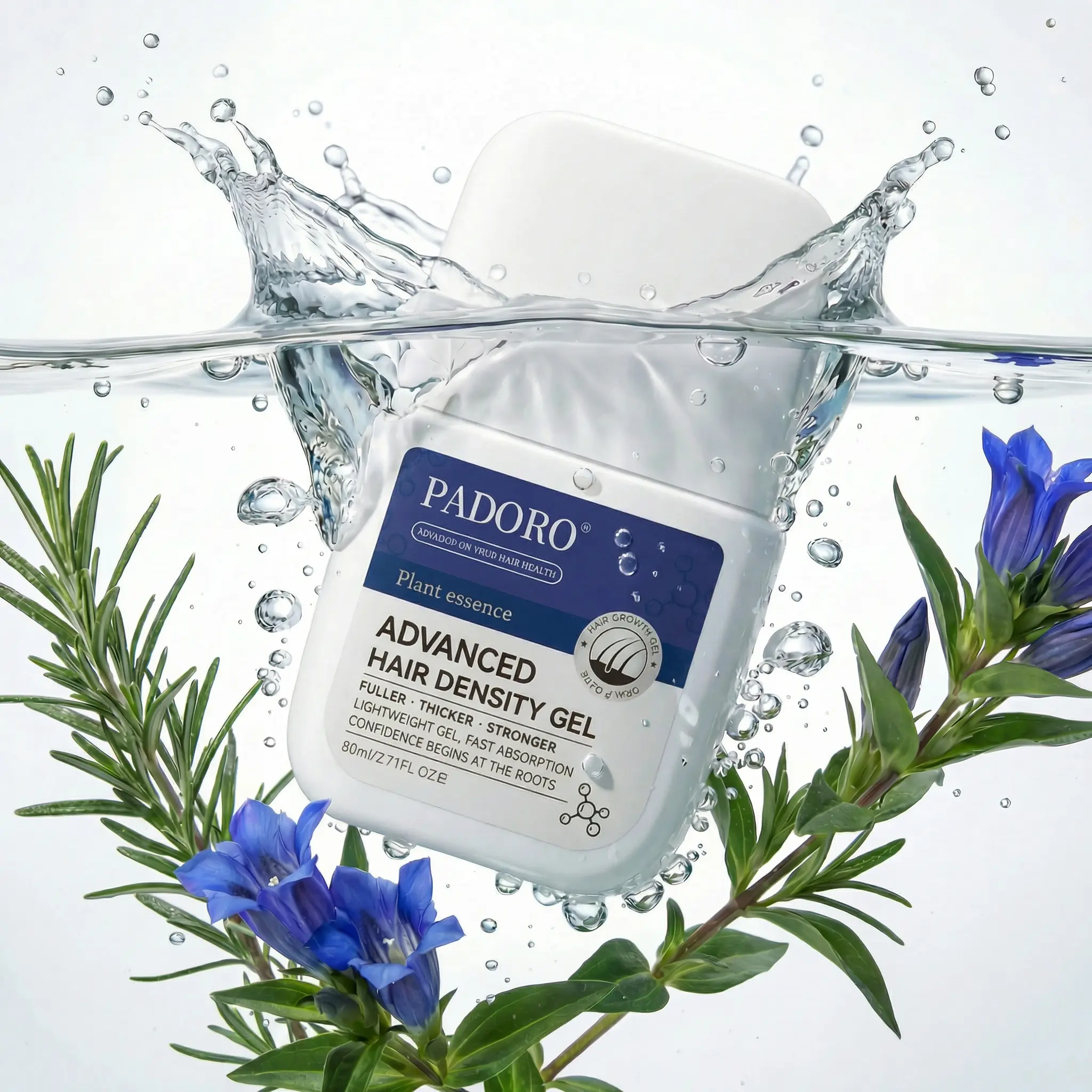 PADORO Thickening Hair Serum Strengthens Volumizes Thinning Hair for Fuller Look Nourish Scalp with Herbal Extract Formula Strong Healthy Hair Volumizing Treatment for All Hair Types