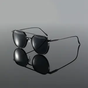 TikTok Viral K-Fashion Glasses Retro Double Bridge Square Sunnies - Trendy Classic & Modern Look for Fashion Enthusiasts