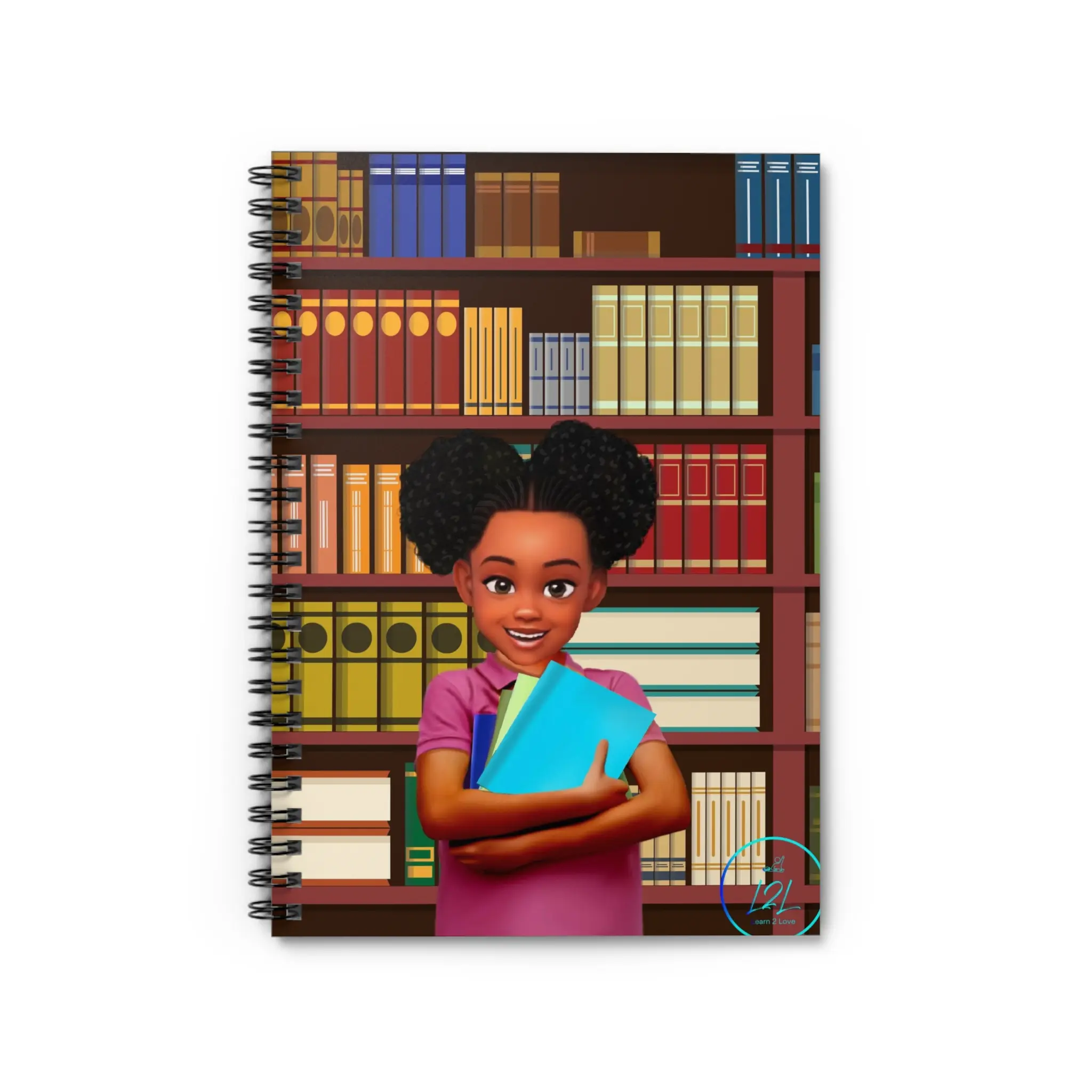 Bookworm Buddy Notebook - Girl Afro Puffs